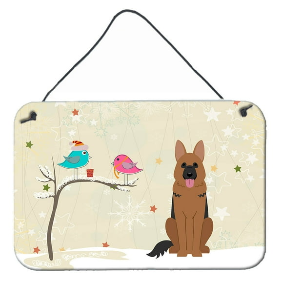 Carolines Treasures BB2539DS812 Christmas Presents between Friends German Shepherd Wall or Door Hanging Prints  8x12