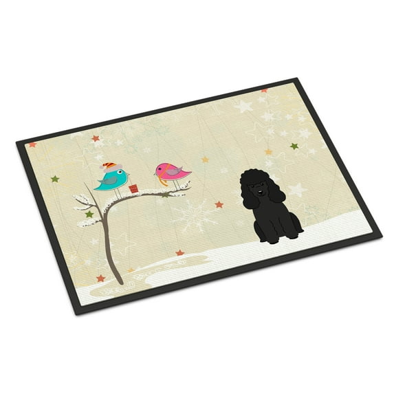 Carolines Treasures BB2543MAT Christmas Presents Between Friends Poodle Black Indoor or Outdoor Mat, 18 x 0.25 x 27 in.