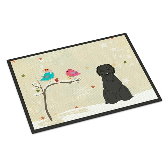 Carolines Treasures BB2553MAT Christmas Presents Between Friends Briard Black Indoor or Outdoor Mat, 18 x 0.25 x 27 in.