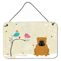 Carolines Treasures BB2594DS812 Christmas Presents between Friends English Bulldog Red Wall or Door Hanging Prints 8x12