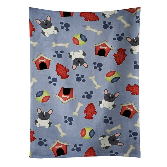 Carolines Treasures BB2625KTWL Dog House Collection French Bulldog Black White Kitchen Towel 15 X 28" multicolor