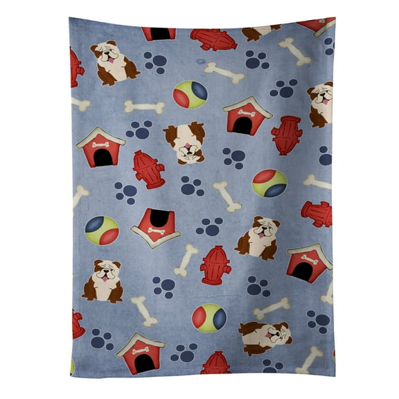 Carolines Treasures BB2734KTWL Dog House Collection English Bulldog Brindle White Kitchen Towel 15 X 28" multicolor
