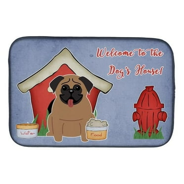 Carolines Treasures BB2759DDM Dog House Collection Pug Brown Dish Drying Mat