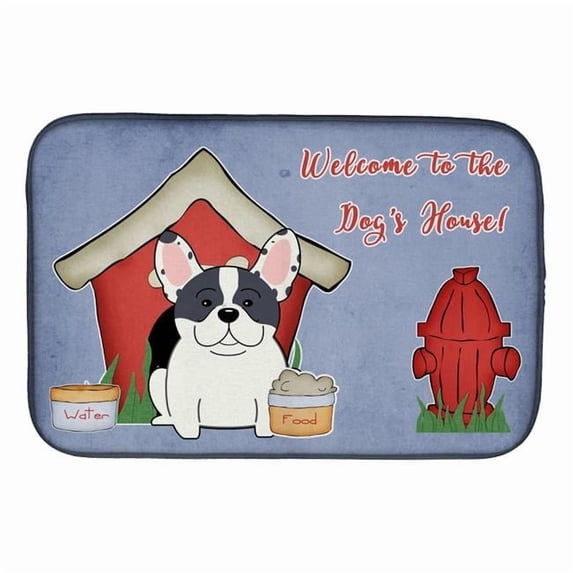 Dog House Collection French Bulldog Piebald Dish Drying Mat
