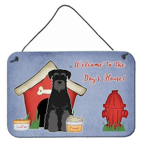 Carolines Treasures BB2786DS812 Dog House Collection Standard Schnauzer Black Wall or Door Hanging Prints  8x12