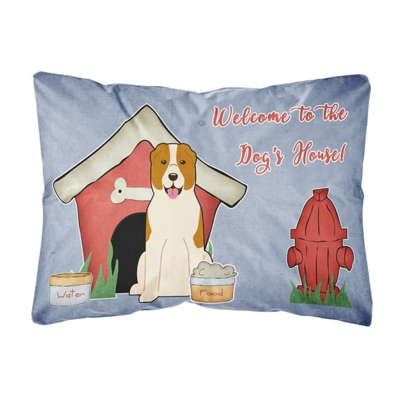 Carolines Treasures BB2803PW1216 Dog House Collection Central Asian Shepherd Dog Canvas Fabric Decorative Pillow 12H