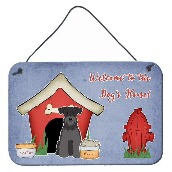 Carolines Treasures BB2805DS812 Dog House Collection Miniature Schanuzer Black Wall or Door Hanging Prints 8x12