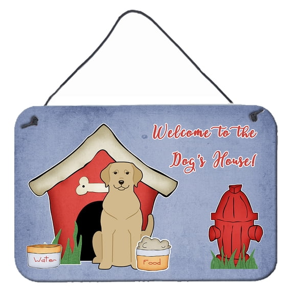 Carolines Treasures BB2809DS812 Dog House Collection Yellow Labrador Wall or Door Hanging Prints 8x12 multicolor