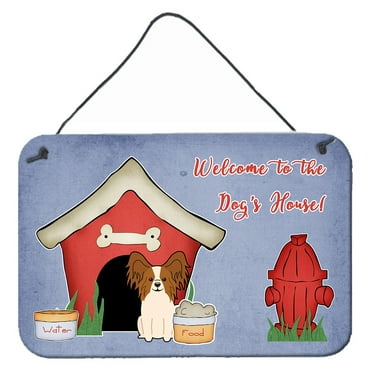 Carolines Treasures BB2832DS812 Dog House Collection Papillon Red White Wall or Door Hanging Prints  8x12 multicolor