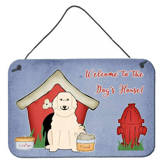 Carolines Treasures BB2837DS812 Dog House Collection Great Pyrenese Wall or Door Hanging Prints  8x12 multicolor