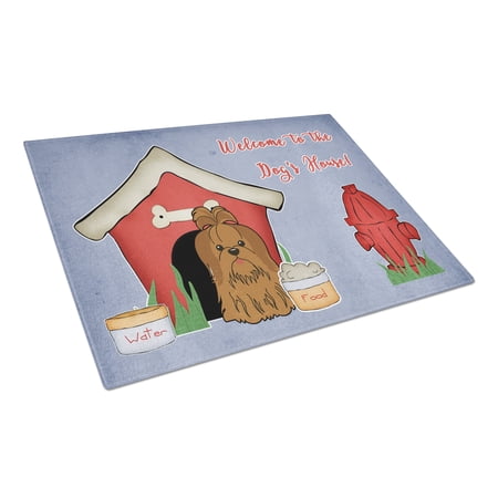 Carolines Treasures BB2840LCB Dog House Collection Shih Tzu Silver Chocolate Glass Cutting Board Large, 12H x 16W,