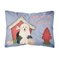 thumbnail image 1 of Carolines Treasures BB2850PW1216 Dog House Collection Old English Sheepdog Canvas Fabric Decorative Pillow  12H x16W, 1 of 3