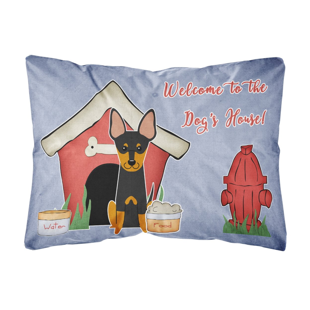 Dog House Collection English Toy Terrier Canvas Fabric Decorative Pillow