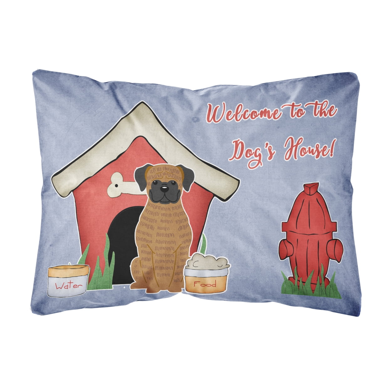 Carolines Treasures BB2871PW1216 Dog House Collection Brindle Boxer Canvas Fabric Decorative Pillow  12H x16W multicolor