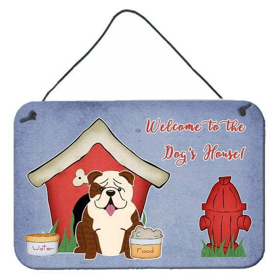 Carolines Treasures BB2875DS812 Dog House Collection English Bulldog Brindle White Wall or Door Hanging Prints 8x12
