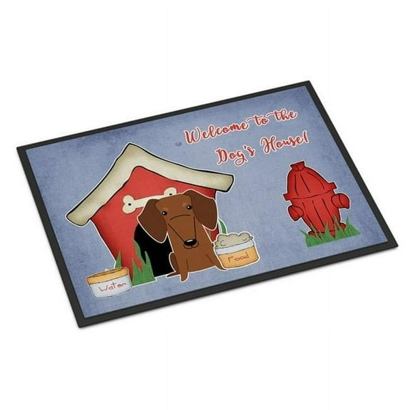 Dog House Collection Dachshund Red Brown Door Mat