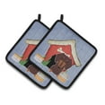 thumbnail image 1 of Carolines Treasures BB2885PTHD Dog House Collection Dachshund Chocolate Pair of Pot Holders , 7.5HX7.5W, multicolor, 1 of 3
