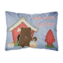 Carolines Treasures BB2895PW1216 Dog House Collection Chow Chow Chocolate Canvas Fabric Decorative Pillow  12H x16W