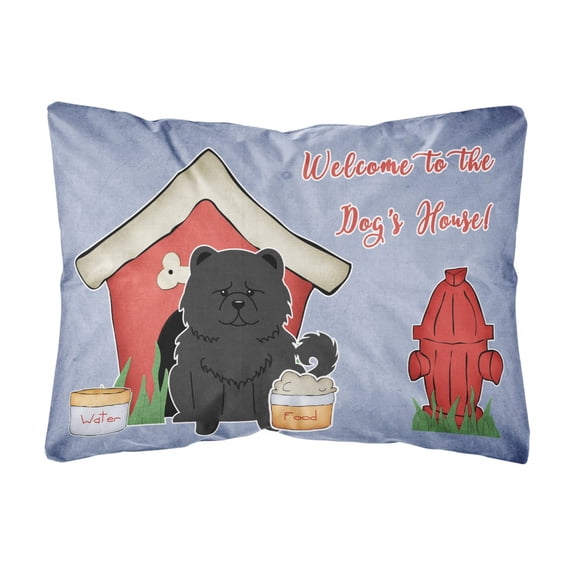 Carolines Treasures BB2897PW1216 Dog House Collection Chow Chow Black Canvas Fabric Decorative Pillow 12H x16W