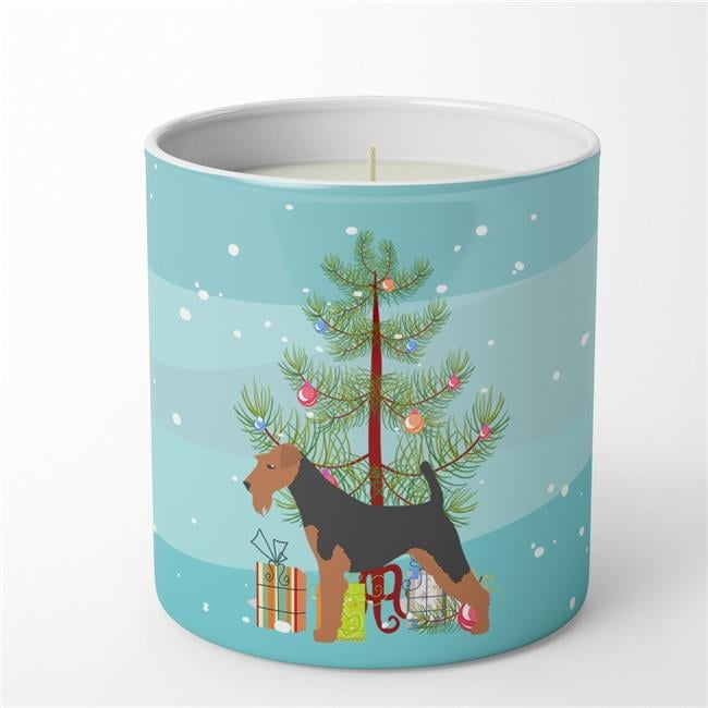 Carolines Treasures BB2903CDL 3.75 x 3.25 in. Unisex Welsh Terrier Merry Christmas Tree 10 oz Decorative Soy Candle