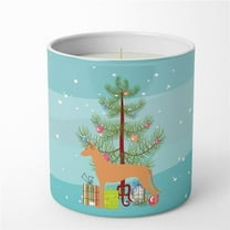 Carolines Treasures BB2906CDL 3.75 x 3.25 in. Unisex Pharaoh Hound Merry Christmas Tree 10 oz Decorative Soy Candle