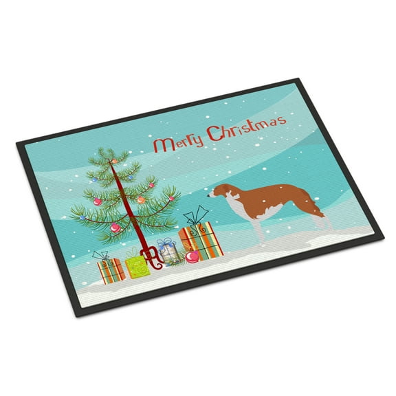 Carolines Treasures BB2917MAT Borzoi Russian Greyhound Merry Christmas Tree Door Mat Indoor Rug or Outdoor Welcome Mat