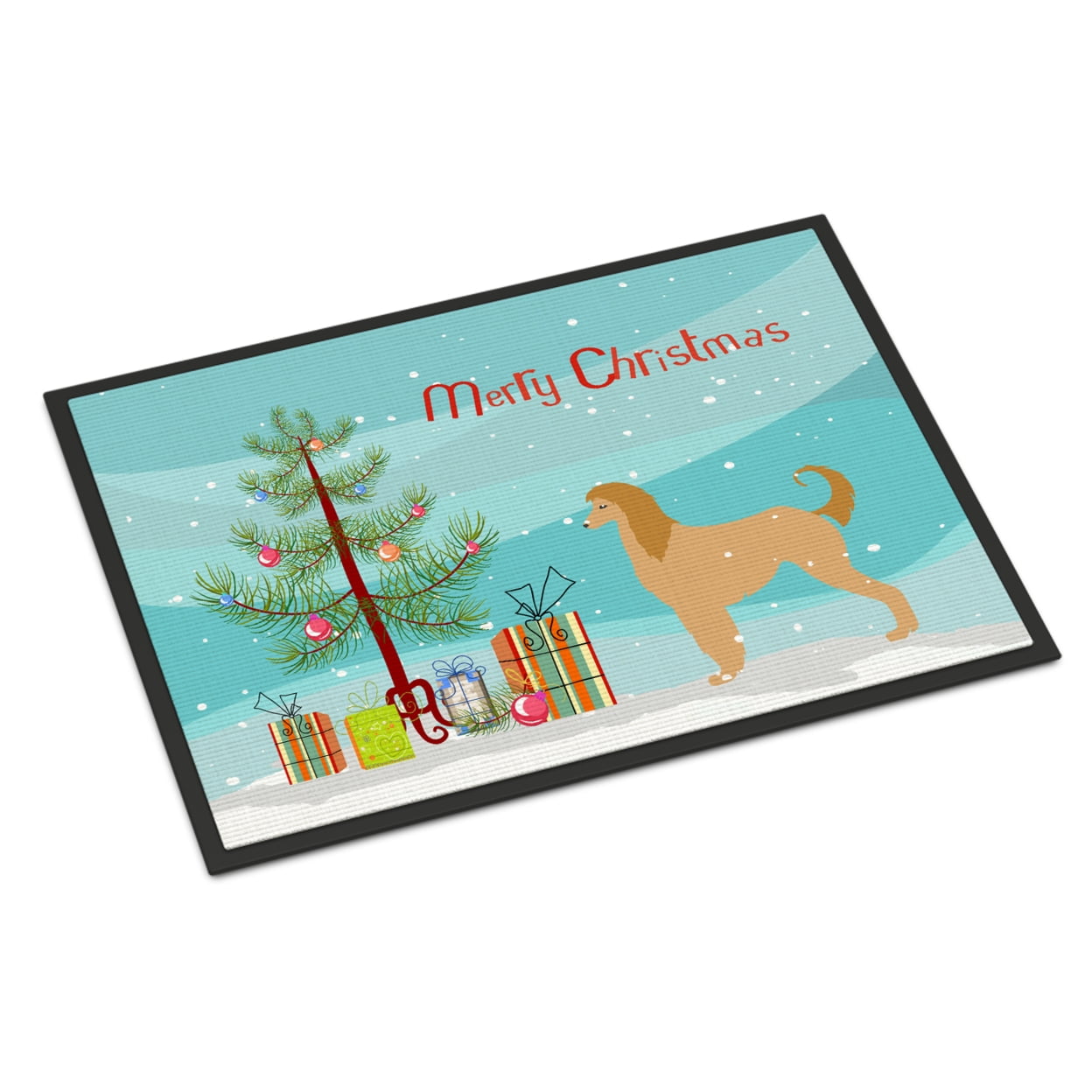 Carolines Treasures BB2924JMAT Afghan Hound Merry Christmas Tree Door Mat Indoor Rug or Outdoor Welcome Mat 24x36