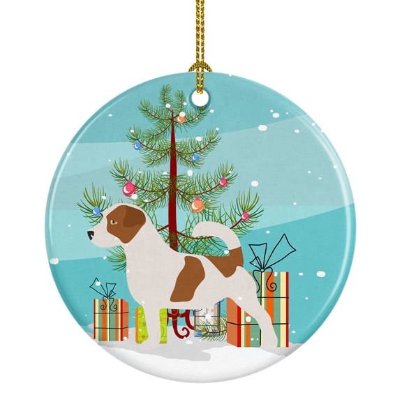 Jack Russell Terrier Merry Christmas Tree Ceramic Ornament