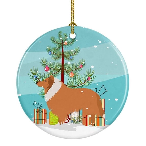Carolines Treasures BB2934CO1 Collie Dog Merry Christmas Tree Ceramic Ornament