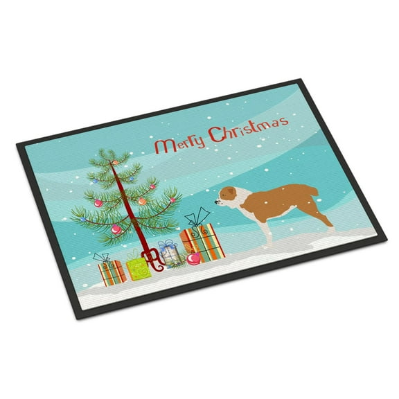 Carolines Treasures BB2946JMAT Central Asian Shepherd Dog Merry Christmas Tree Door Mat Indoor Rug or Outdoor Welcome