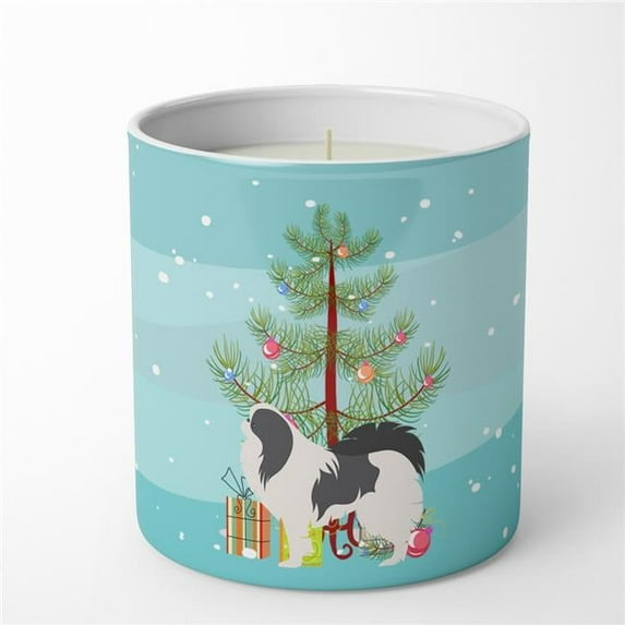 Carolines Treasures BB2955CDL 3.75 x 3.25 in. Unisex Japanese Chin Merry Christmas Tree 10 oz Decorative Soy Candle