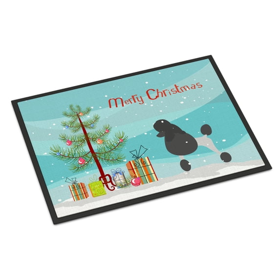 Poodle Merry Christmas Tree Door Mat