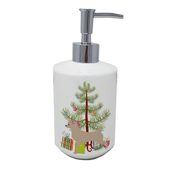 Carolines Treasures BB2968SOAP 7 x 3.5 in. Unisex Chihuahua Merry Christmas Tree Ceramic Soap Dispenser