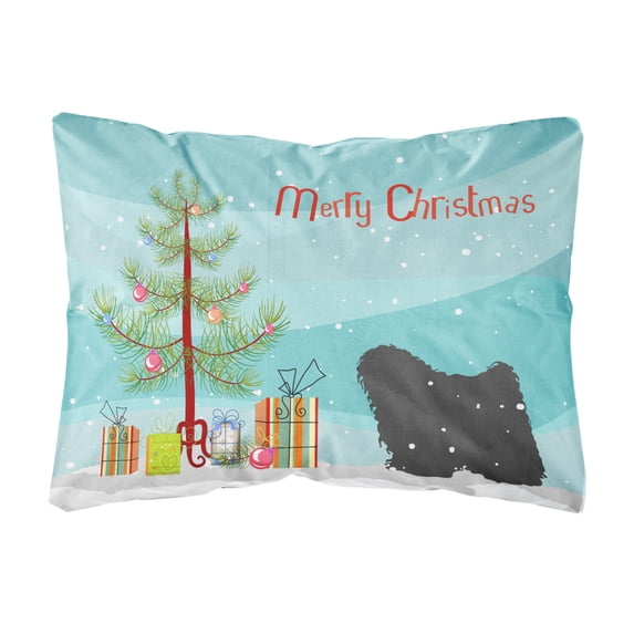 Carolines Treasures BB2981PW1216 Puli Merry Christmas Tree Canvas Fabric Decorative Pillow, 12H x16W, multicolor