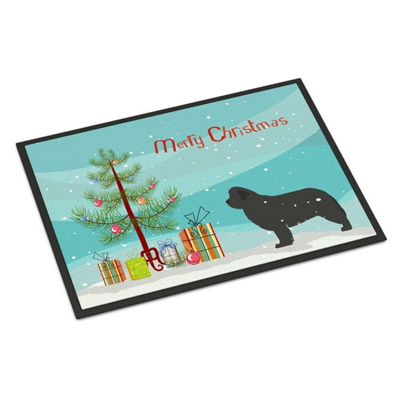 Carolines Treasures BB2982MAT Newfoundland Merry Christmas Tree Door Mat Indoor Rug or Outdoor Welcome Mat 18x27 Doormat