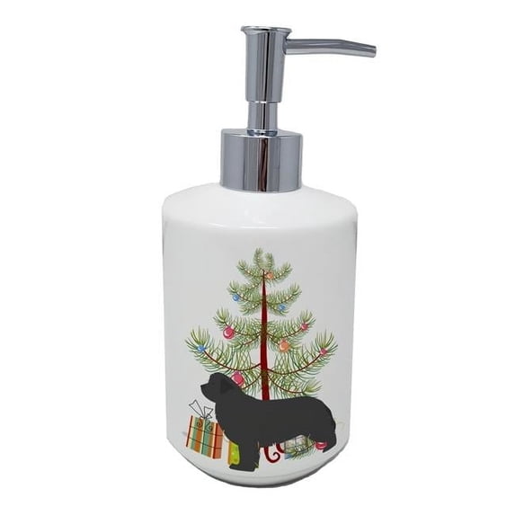 Carolines Treasures BB2982SOAP 7 x 3.5 in. Unisex Newfoundland Merry Christmas Tree Ceramic Soap Dispenser