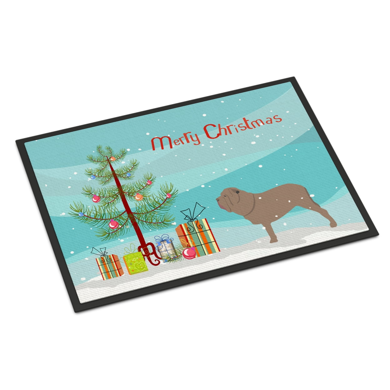 Carolines Treasures BB2983JMAT Neapolitan Mastiff Merry Christmas Tree Door Mat Indoor Rug or Outdoor Welcome Mat 24x36