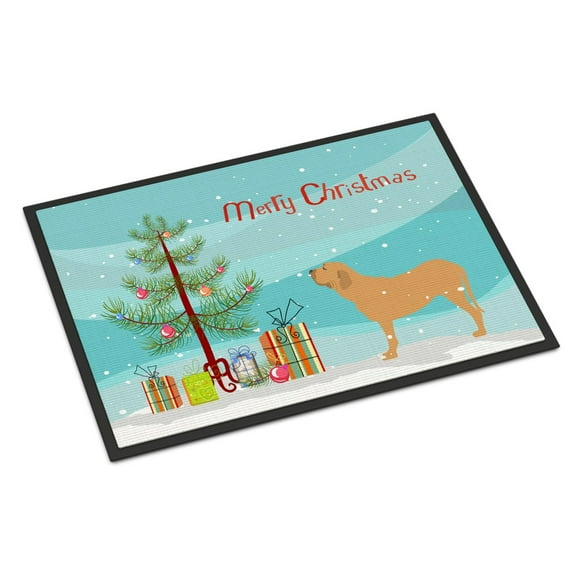 Carolines Treasures BB2997JMAT Fila Brasileiro Merry Christmas Tree Door Mat Indoor Rug or Outdoor Welcome Mat 24x36