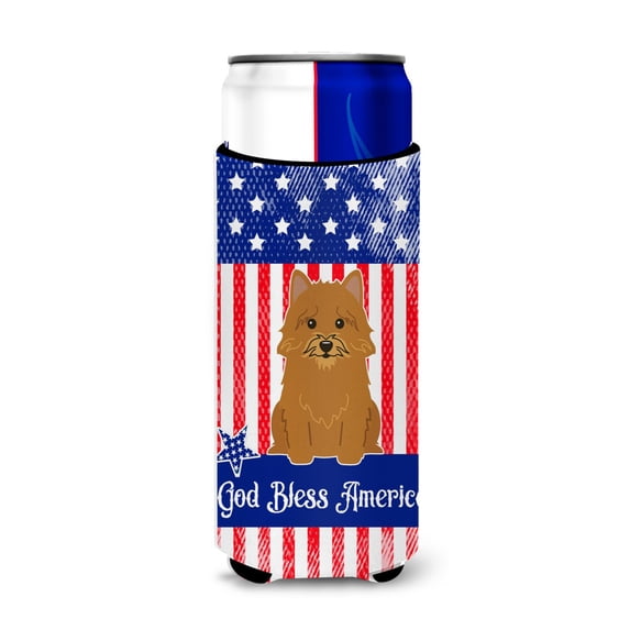 Carolines Treasures Patriotic USA Norwich Terrier Michelob Ultra Hugger for Slim Cans