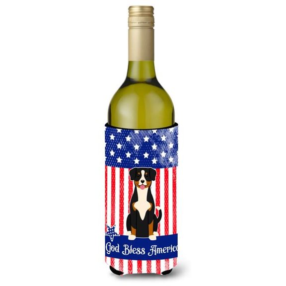 Carolines Treasures BB3033LITERK Patriotic USA Entlebucher Wine Bottle Beverge Insulator Hugger