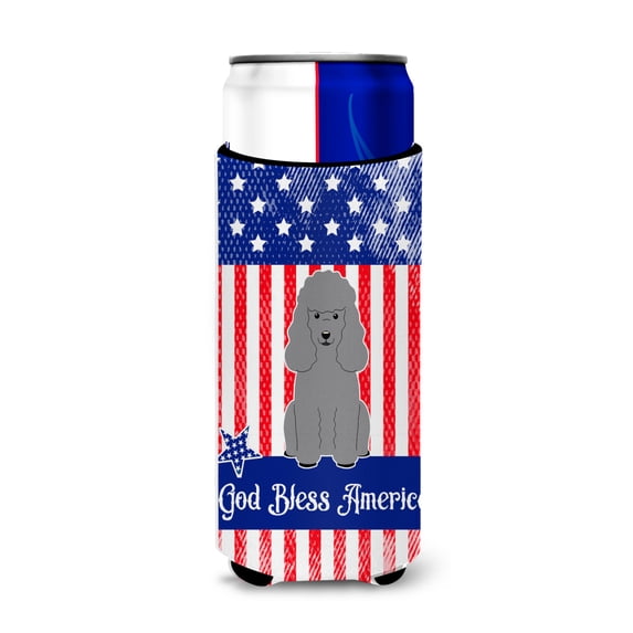 Carolines Treasures Patriotic USA Poodle Silver Michelob Ultra Hugger for Slim Cans