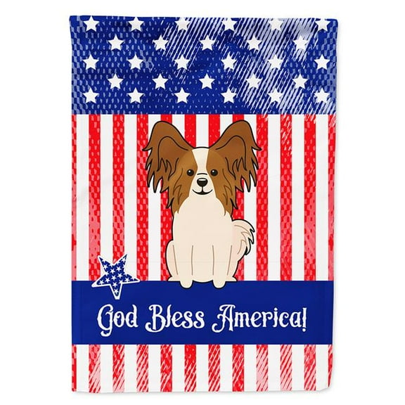Carolines Treasures BB3073GF Patriotic USA Papillon Red White Garden Size Flag