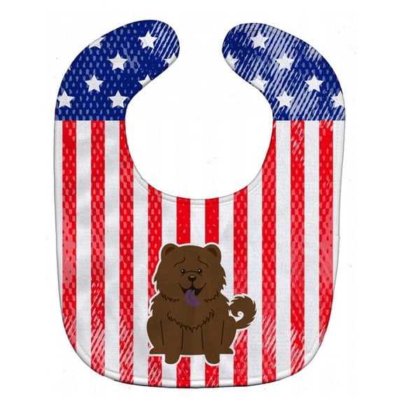 Carolines Treasures BB3136BIB Patriotic USA Chow Chow Chocolate Baby Bib