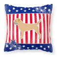 thumbnail image 1 of Carolines Treasures BB3289PW1818 USA Patriotic Border Terrier Fabric Decorative Pillow, 1 of 2