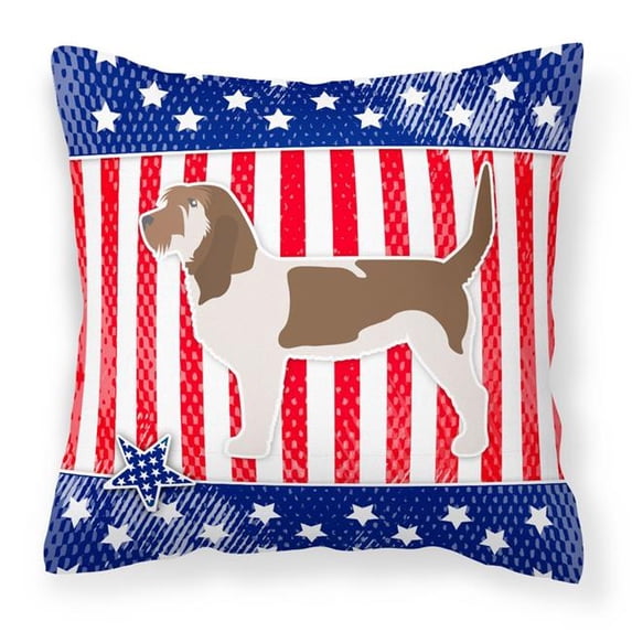 Carolines Treasures BB3290PW1818 USA Patriotic Grand Basset Griffon Vendeen Fabric Decorative Pillow