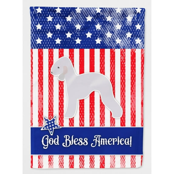 Carolines Treasures BB3294CHF USA Patriotic Bedlington Terrier Flag Canvas House Size  Large multicolor