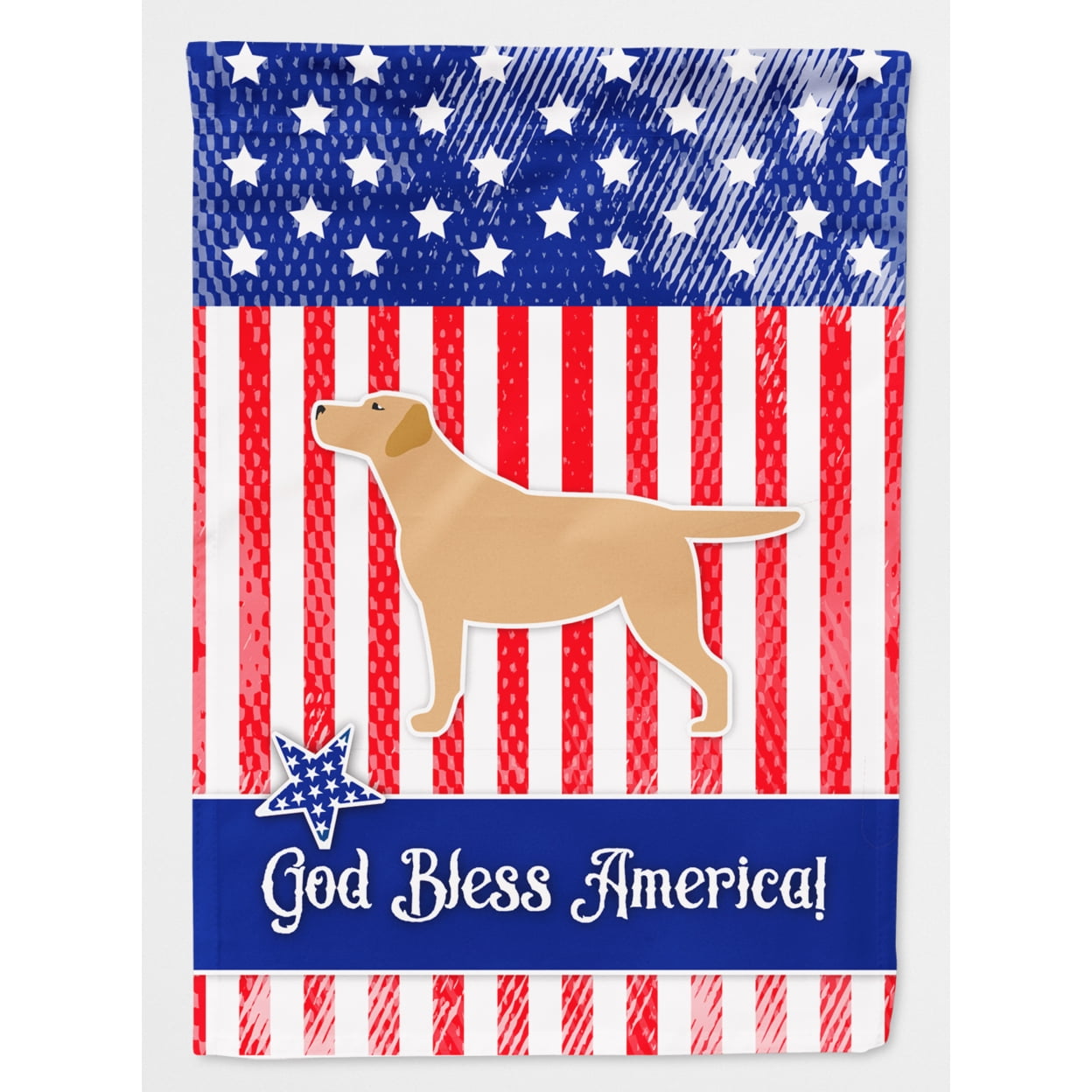 Carolines Treasures BB3297CHF USA Patriotic Yellow Labrador