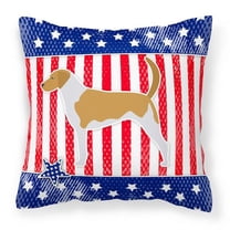 Caroline's Treasures BB3298PW1414 USA Patriotic American Foxhound Fabric Decorative Pillow , 14Hx14W, multicolor