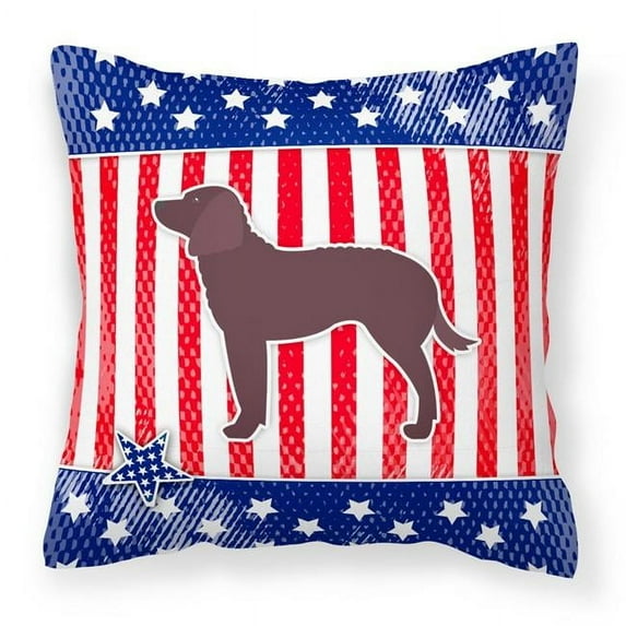 Caroline's Treasures BB3301PW1414 AUSA Patriotic merican Water Spaniel Fabric Decorative Pillow , 14Hx14W, multicolor