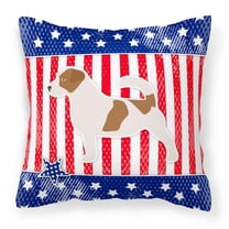 Caroline's Treasures BB3307PW1818 USA Patriotic Jack Russell Terrier Fabric Decorative Pillow , 18H x18W, multicolor